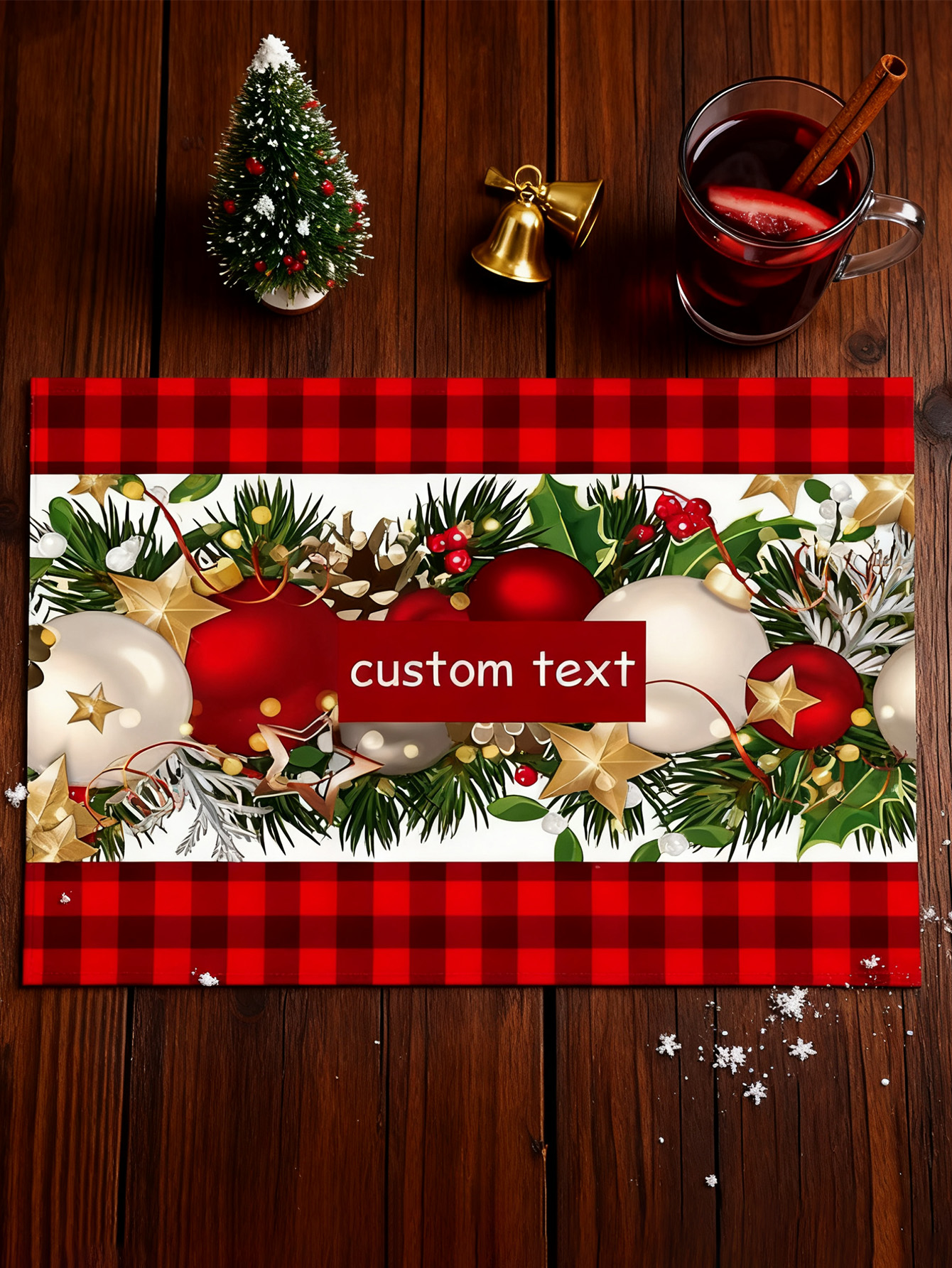 Personalized Christmas Plaid Placemats